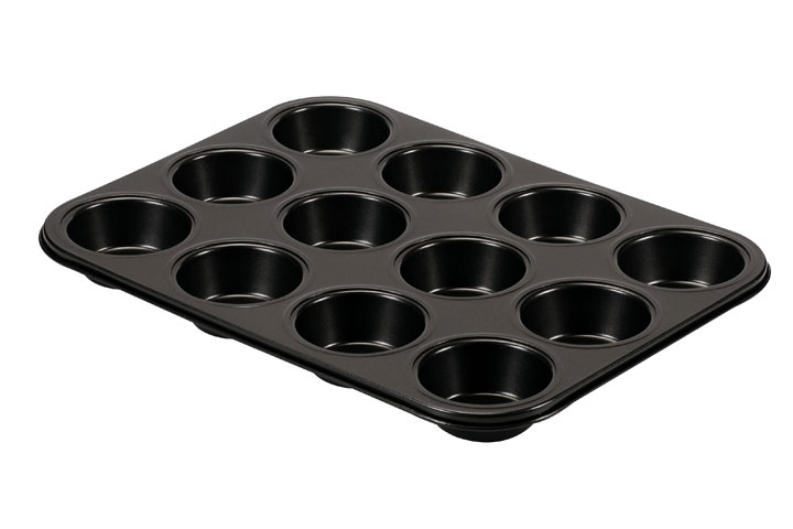 Set Di 2 Stampi Per Muffin In Silicone | Con Telaio Metallo, Per 12 Muffins, Cupcake, Brownies