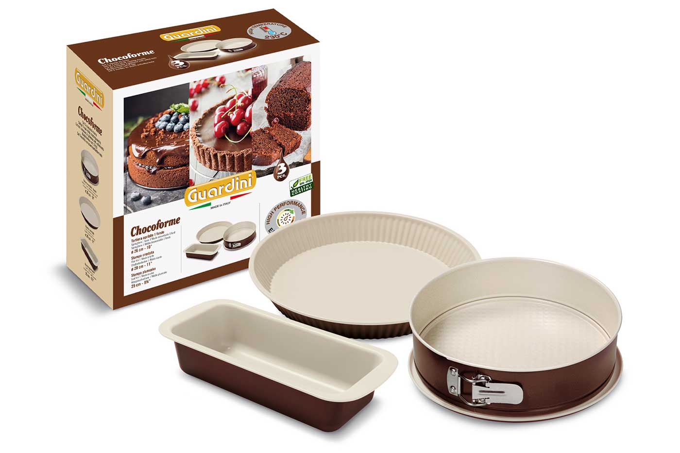 Molde para Plumcake Guardini Material: Acero con Revestimiento Antiadherente Chocoforme 25x11 cm Color Beige-chocolate 
