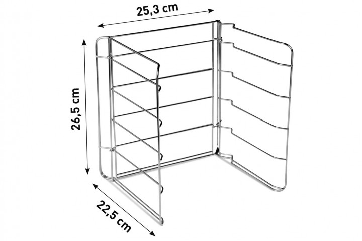 Steel grill rack for pizza tins
