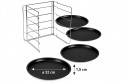 Set 4 pizza tins with steel grill rack