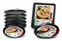 Set 3 pizza tins with steel  grill rack