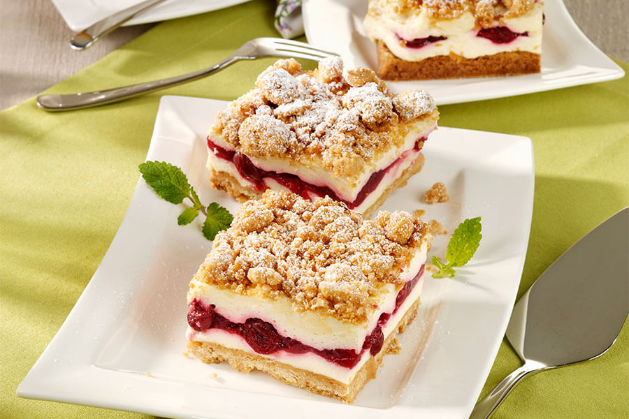 Cheesecake crumble alle ciliegie